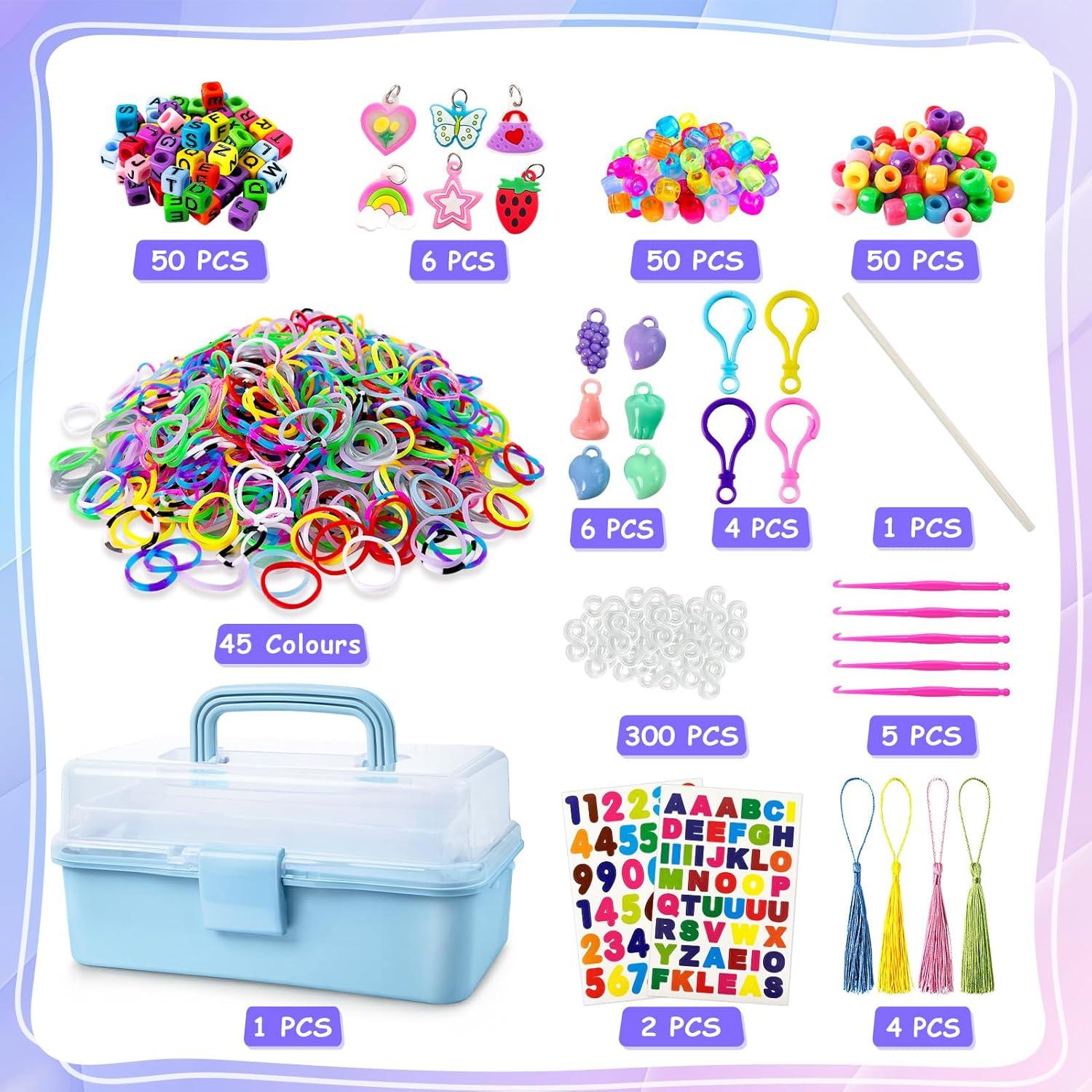 Kit de Pulsera de Goma ROSHUKG 45 Colores con Estuche