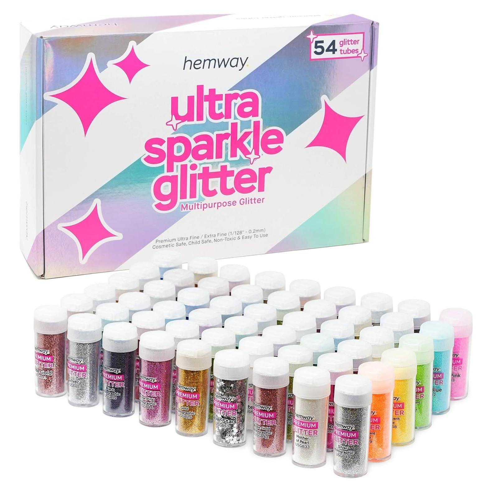 Set de Brillo Ultra Fino Hemway 54 Colores para Manualidades