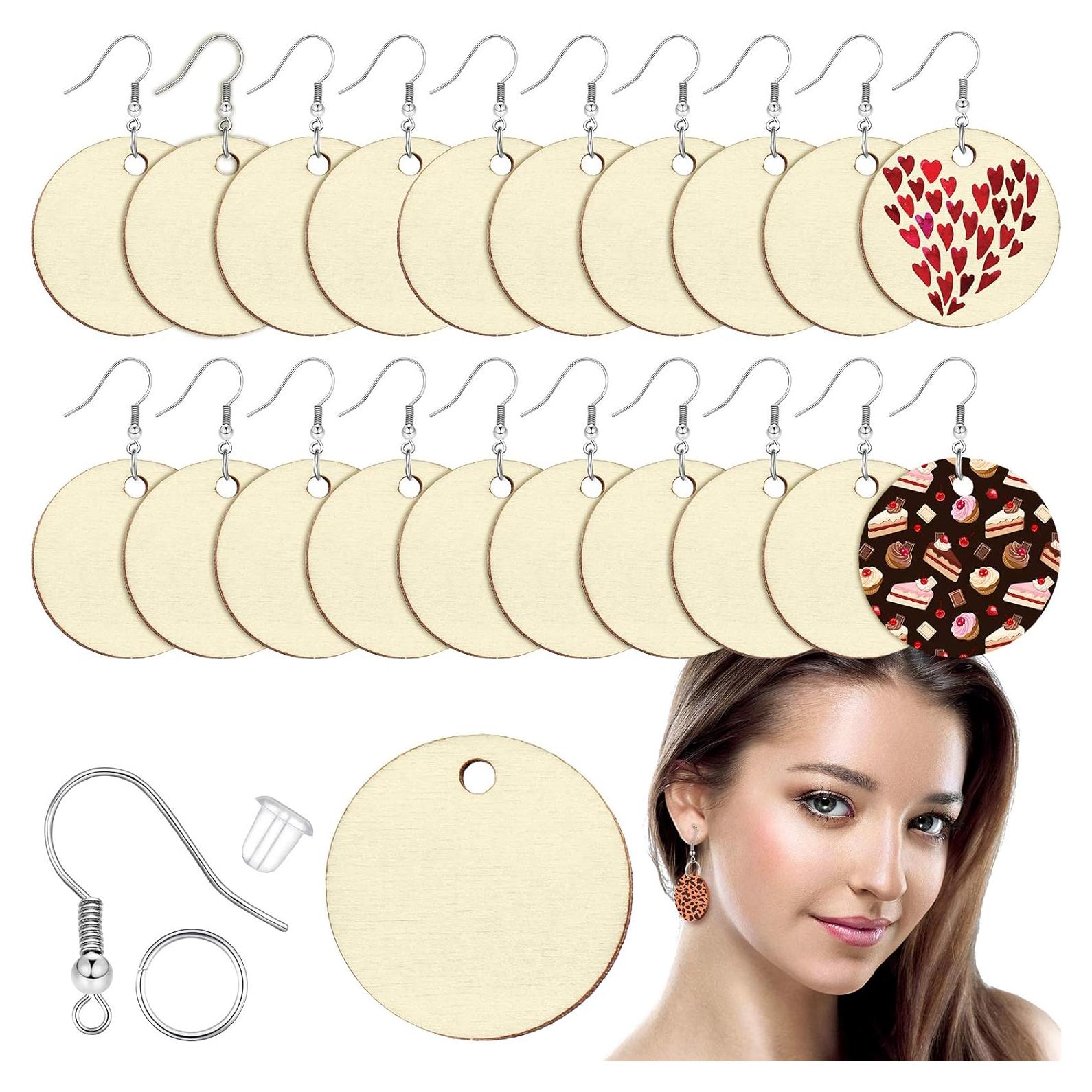 Kit 200 Piezas Pendientes de Madera Hicarer 2.54 cm DIY