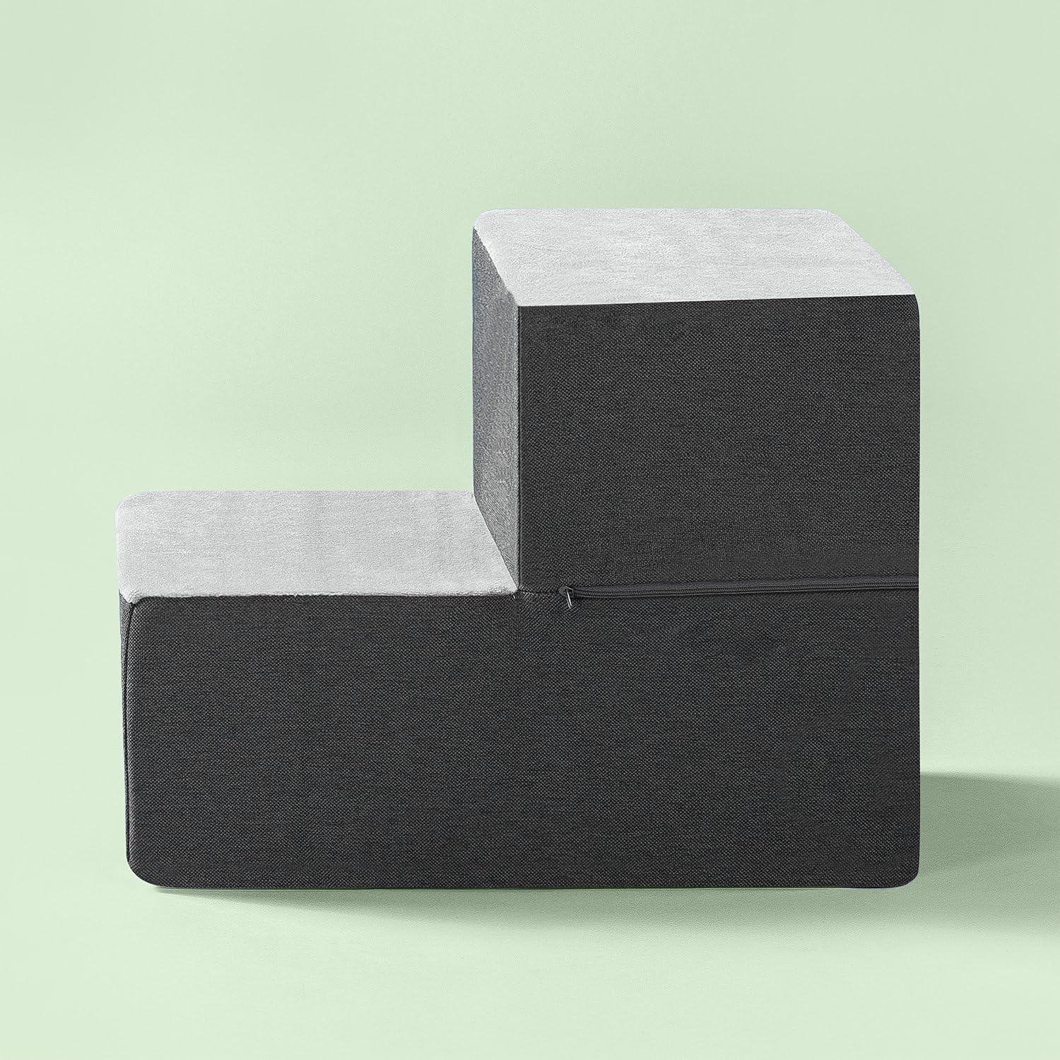 Escalera para Mascotas ZINUS 2 Pasos Pequeña Gris 35.56x43.18cm