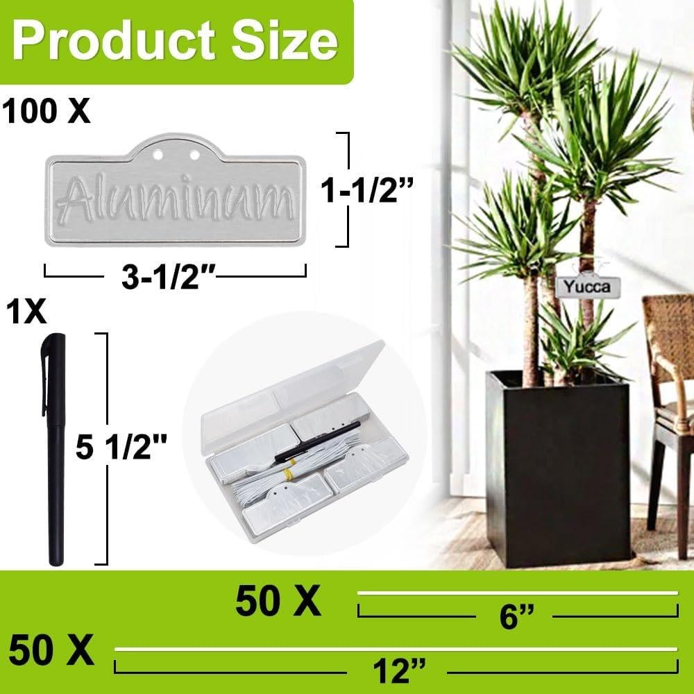 Etiquetas de Plantas de Aluminio TCYPUHL 100 Pcs Impermeables