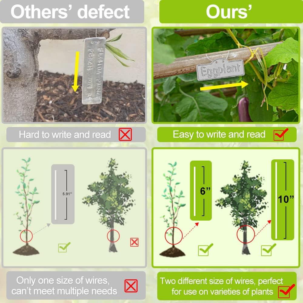 Etiquetas de Plantas de Aluminio TCYPUHL 100 Pcs Impermeables