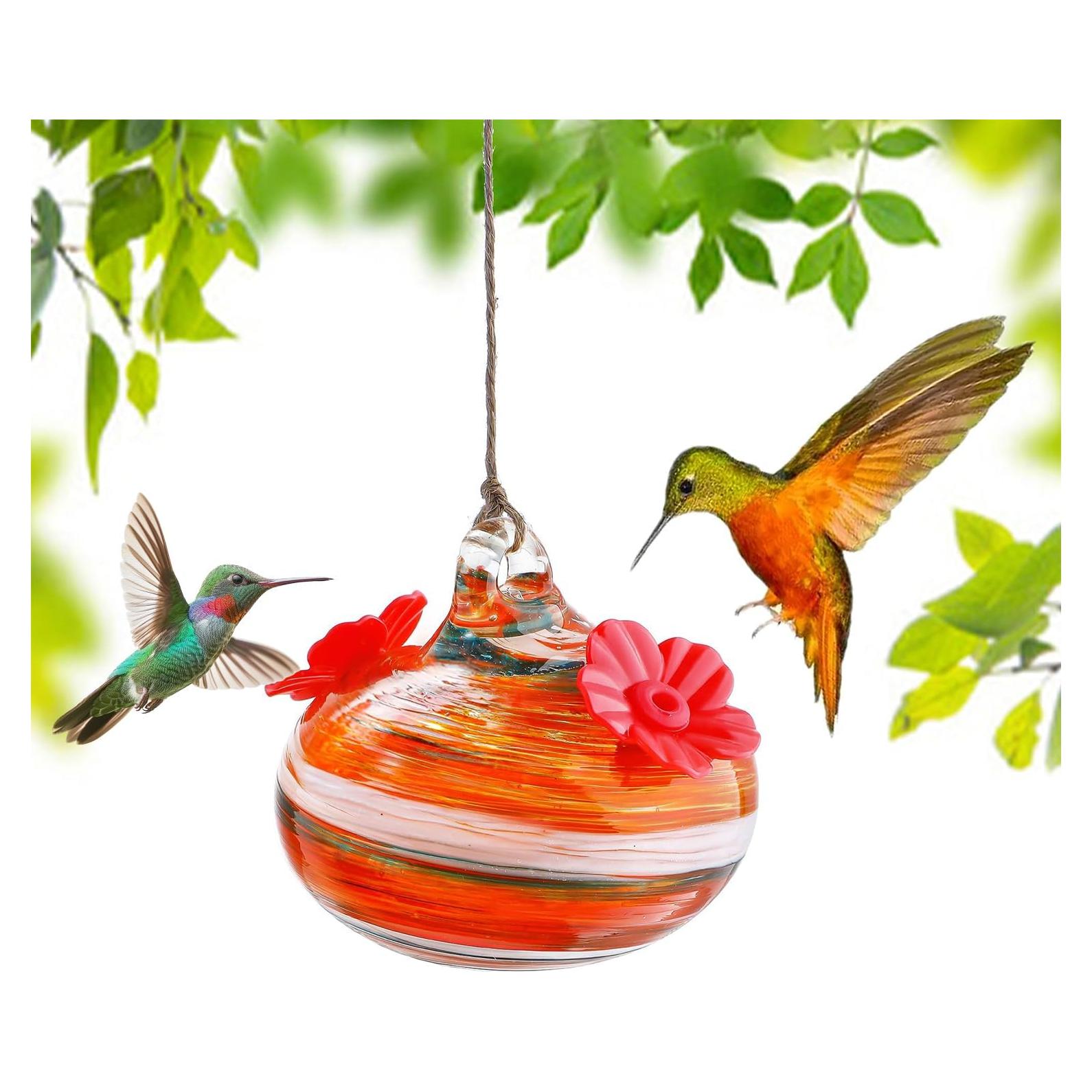 Alimentador de colibríes de vidrio KRISININE 93.6g colgante