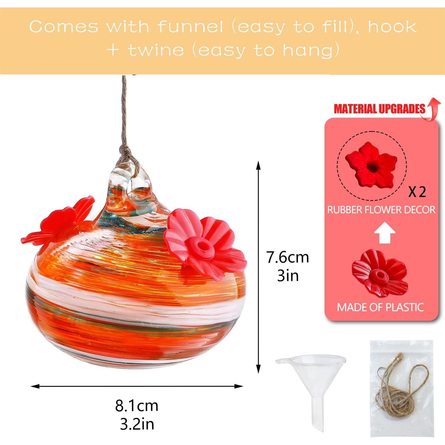 Alimentador de colibríes de vidrio KRISININE 93.6g colgante