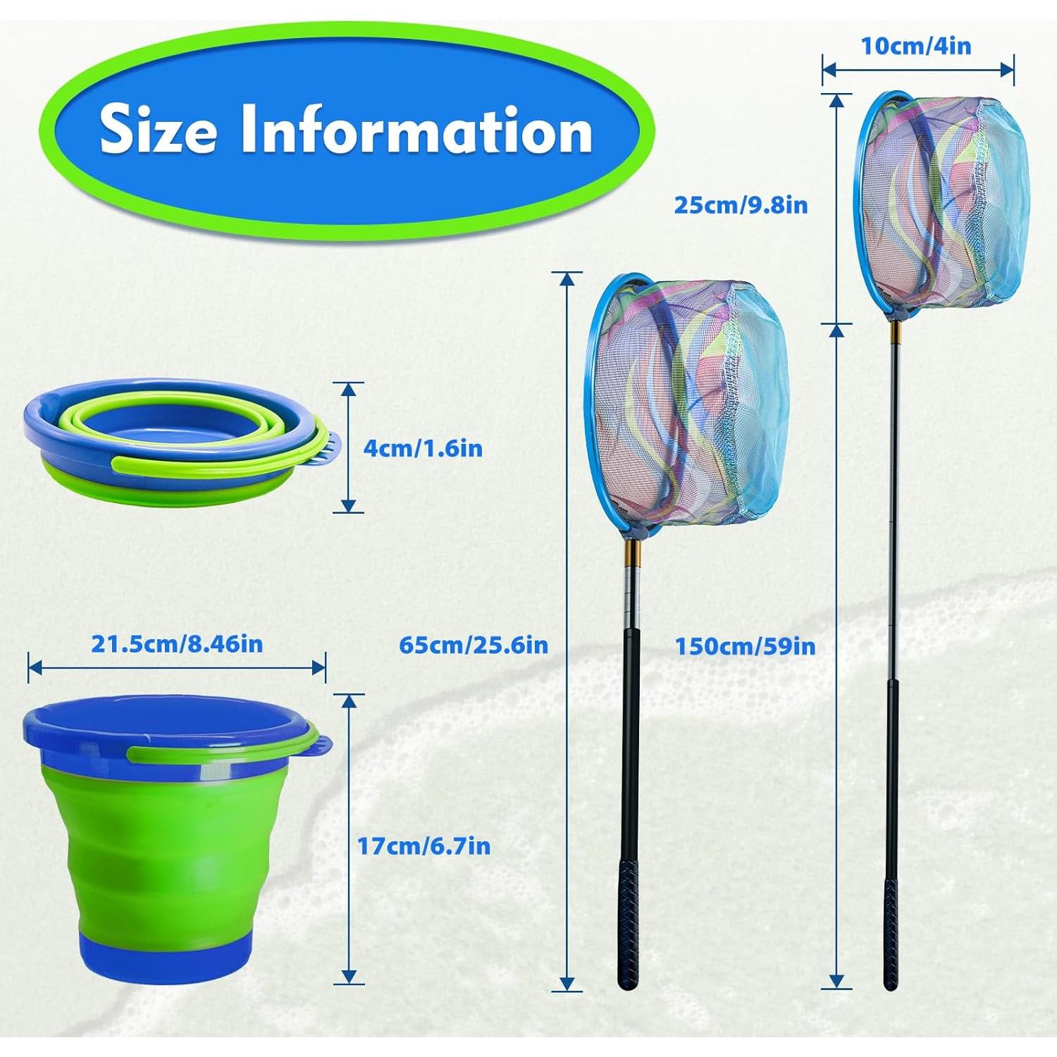 Red de Pesca GIFY con Cubo Plegable para Niños 1.73M