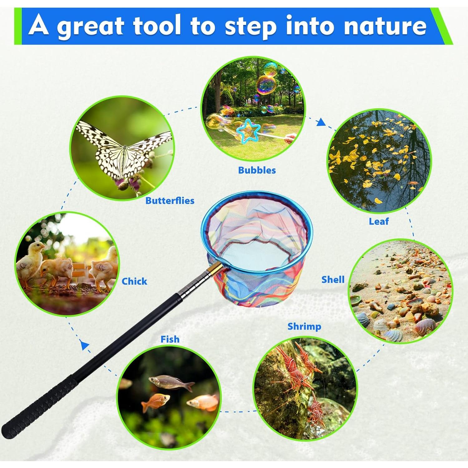 Red de Pesca GIFY con Cubo Plegable para Niños 1.73M