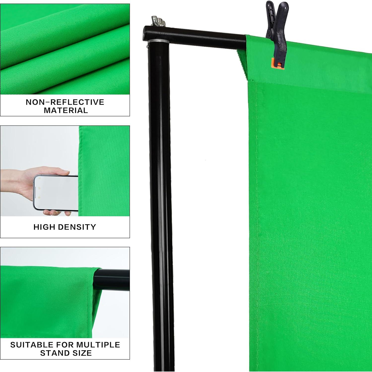 Fondo de Pantalla Verde GFCC 2.13x3.04m Lavable y Plegable