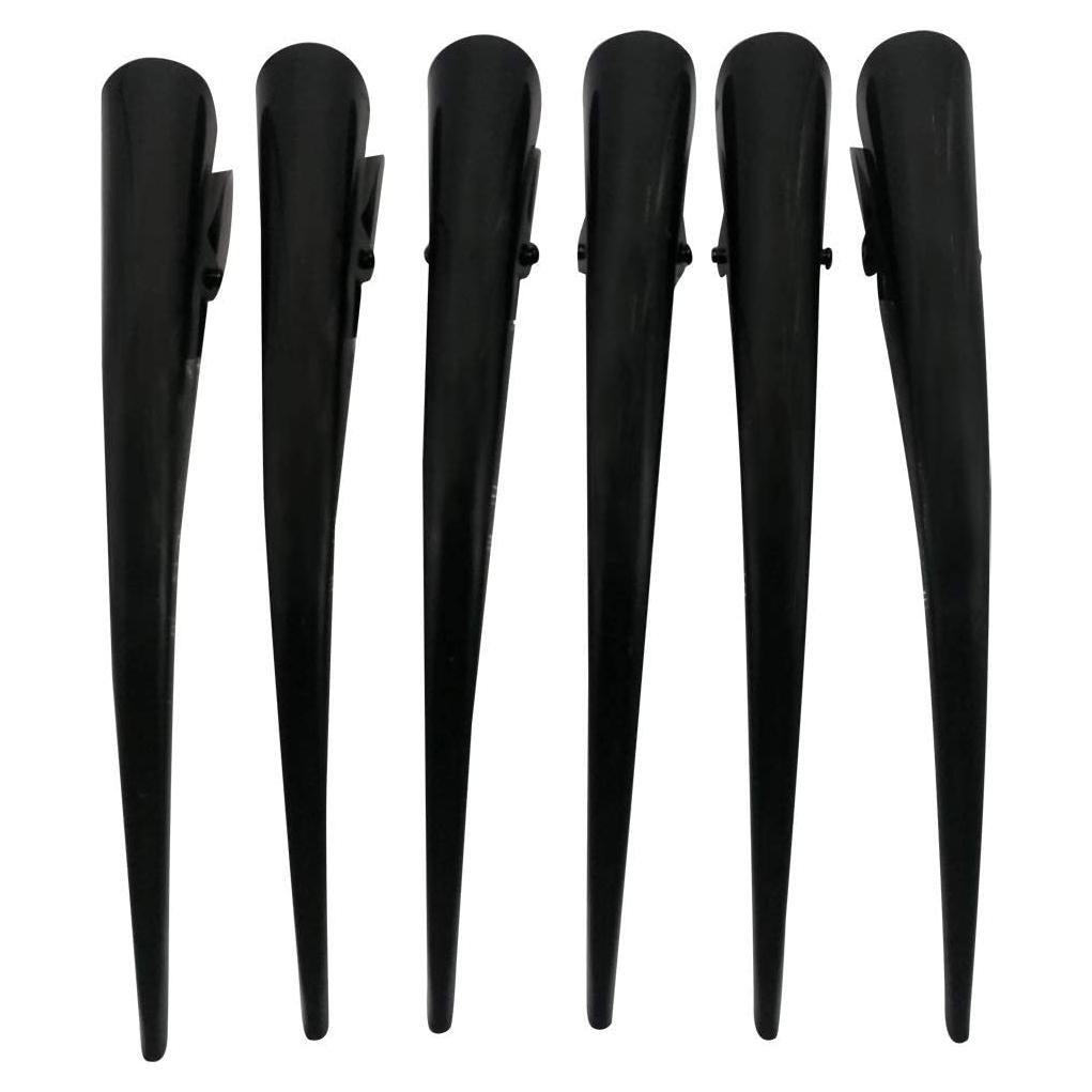 6 Clips de Cabello Alligator Plateados CONOFA para Mujeres