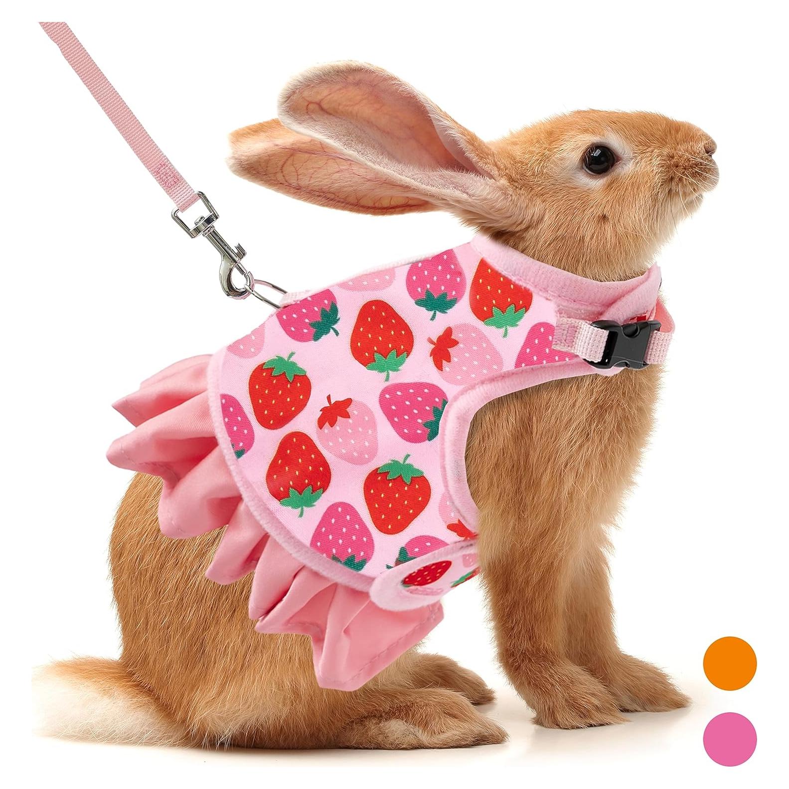 Arnés y Correa para Conejos ALUZAEMO Rosa Malla Transpirable