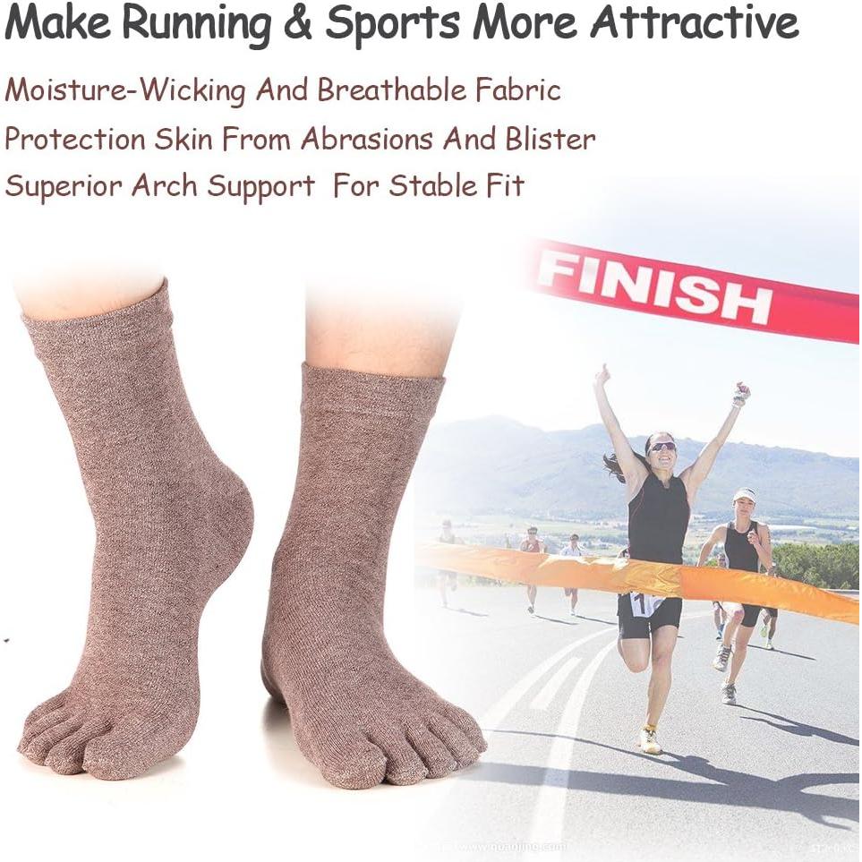 Calcetines de Dedo para Mujeres Meaiguo - 4 Pares, Algodón, Talla 5-9