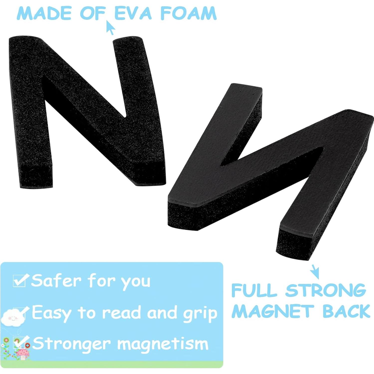 Letras Magnéticas Decorativas Lzttyee - 117 Piezas Negras EVA