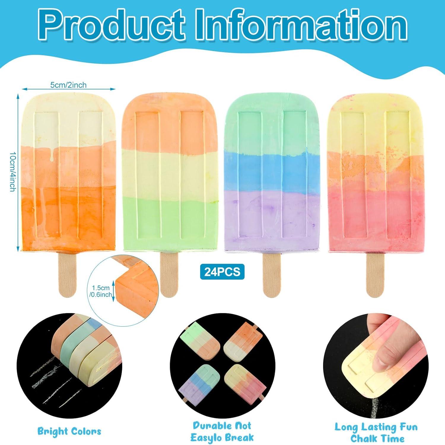 Juego de 24 Piezas de Tiza de Acera Mooliwe Multicolor