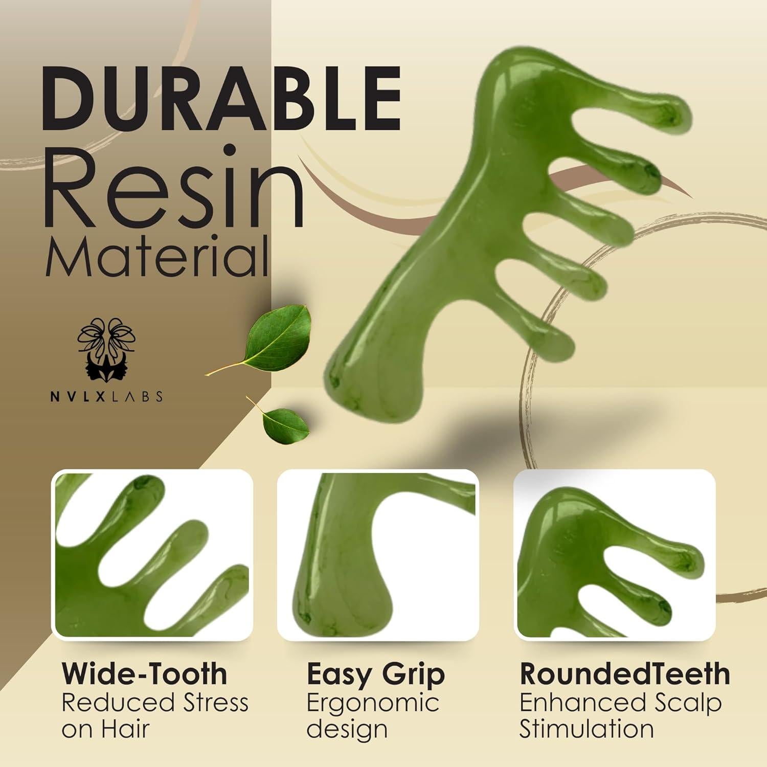 Peine Loc NVLX LABS - Masajeador Cuero Cabelludo 10.16 cm