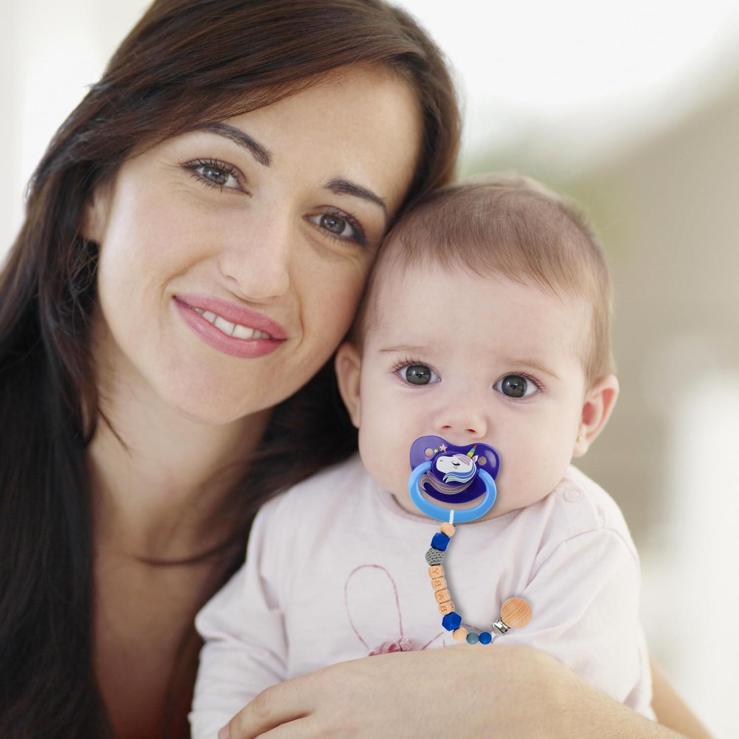 10 Clips de Suspensión para Chupete de Madera Natural - 4.29x2.99cm