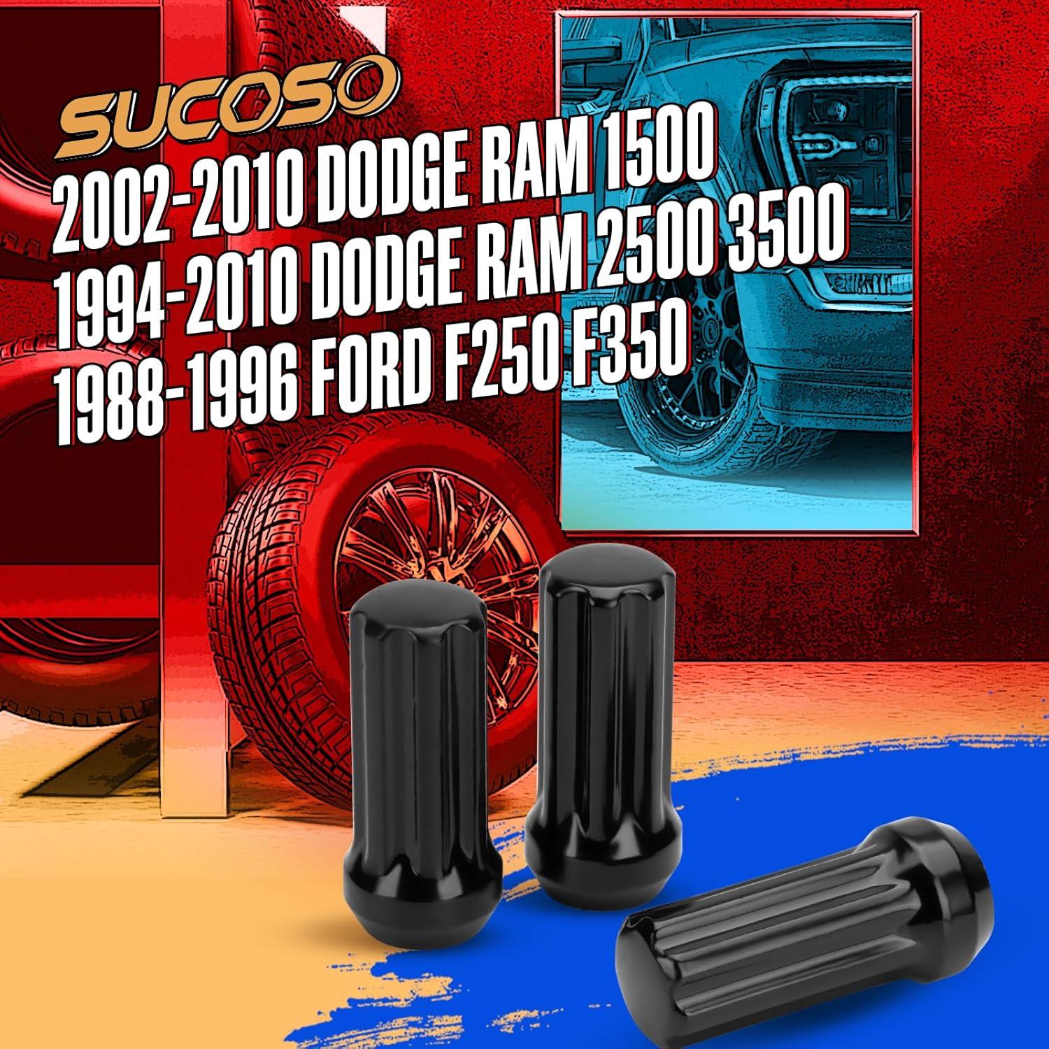 Tuercas de Rueda 9/16-18 SUCOSO 32PCS Negras con Llave