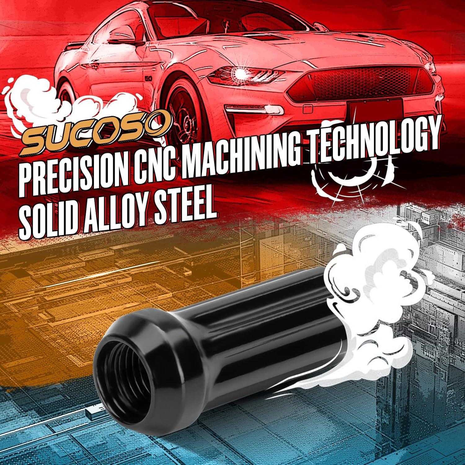 Tuercas de Rueda 9/16-18 SUCOSO 32PCS Negras con Llave