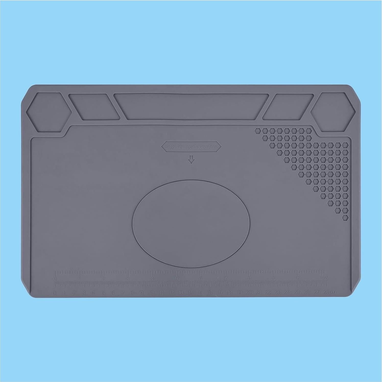 Alfombrilla de Soldadura de Silicona MMOBIEL 35x22 cm Gris