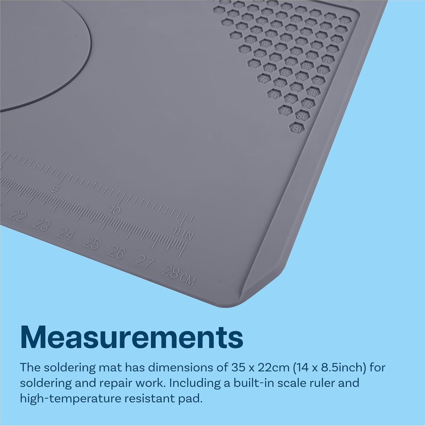 Alfombrilla de Soldadura de Silicona MMOBIEL 35x22 cm Gris