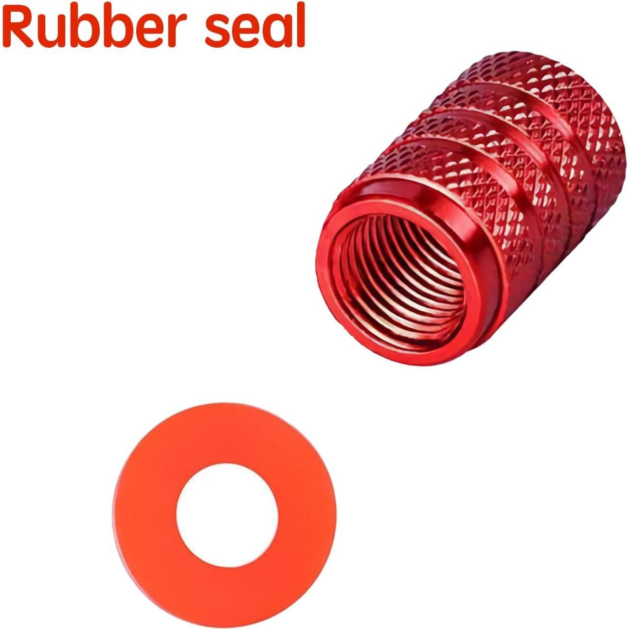 Tapas de Válvula de Neumático Xicyole, 8 Piezas, Rojo, Metal