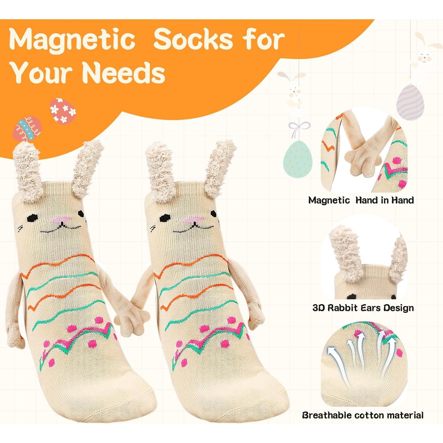 Calcetines Magnéticos Unisex Manos Unidas Conejo 19.5x10cm