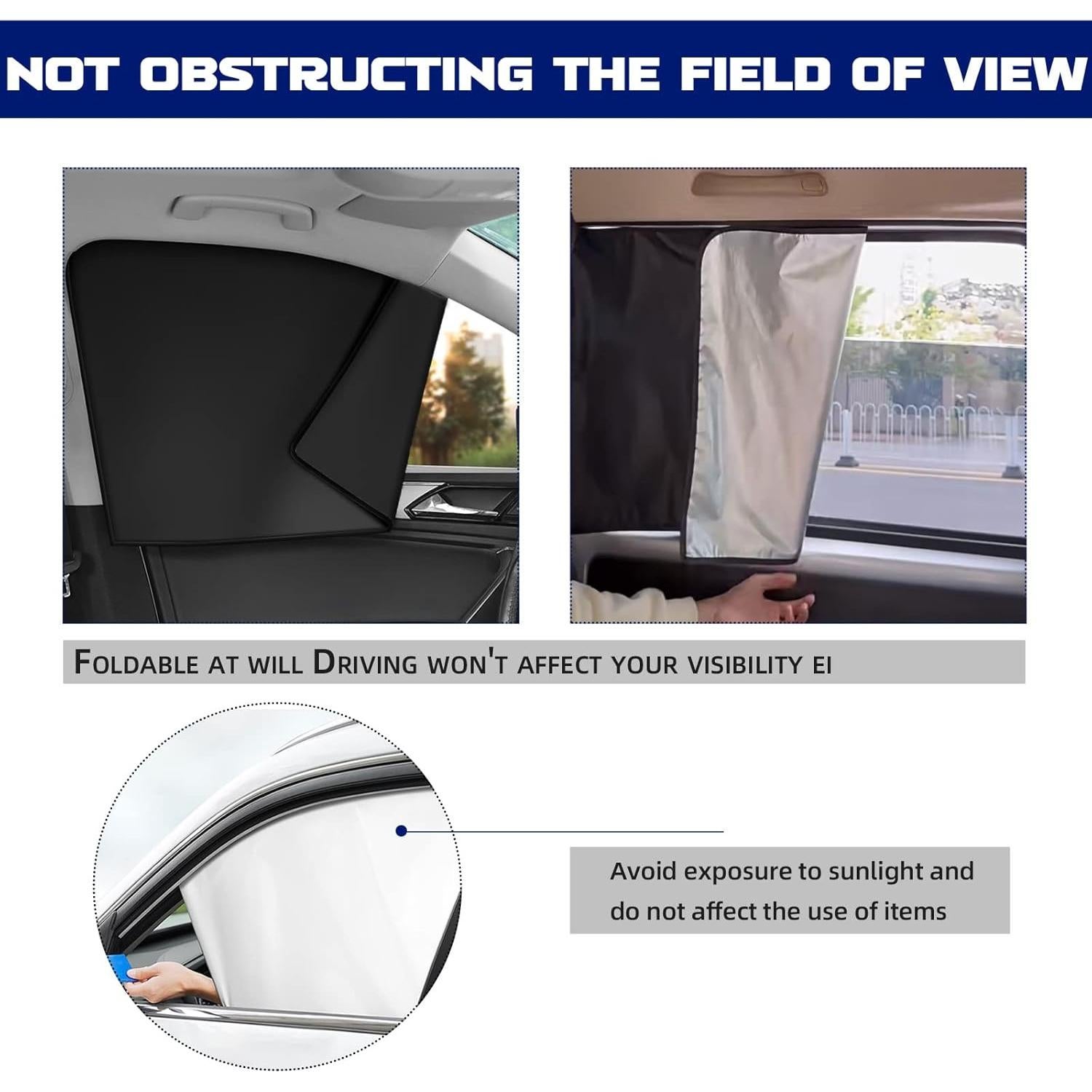 Sombrillas para Ventanas Laterales de Auto NTNEV - Protección UV y Privacidad