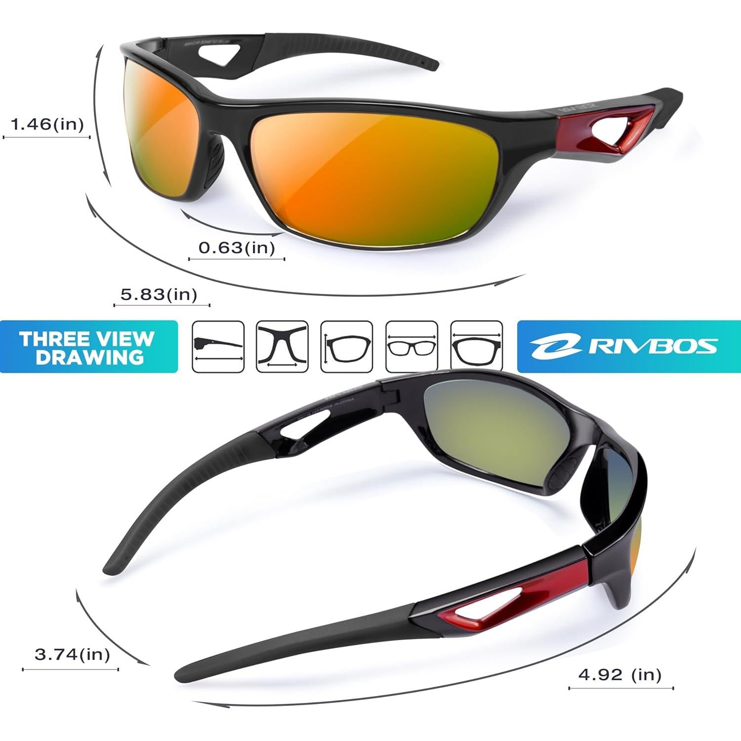 Gafas de Sol RIVBOS RB831 Polarizadas para Deportes