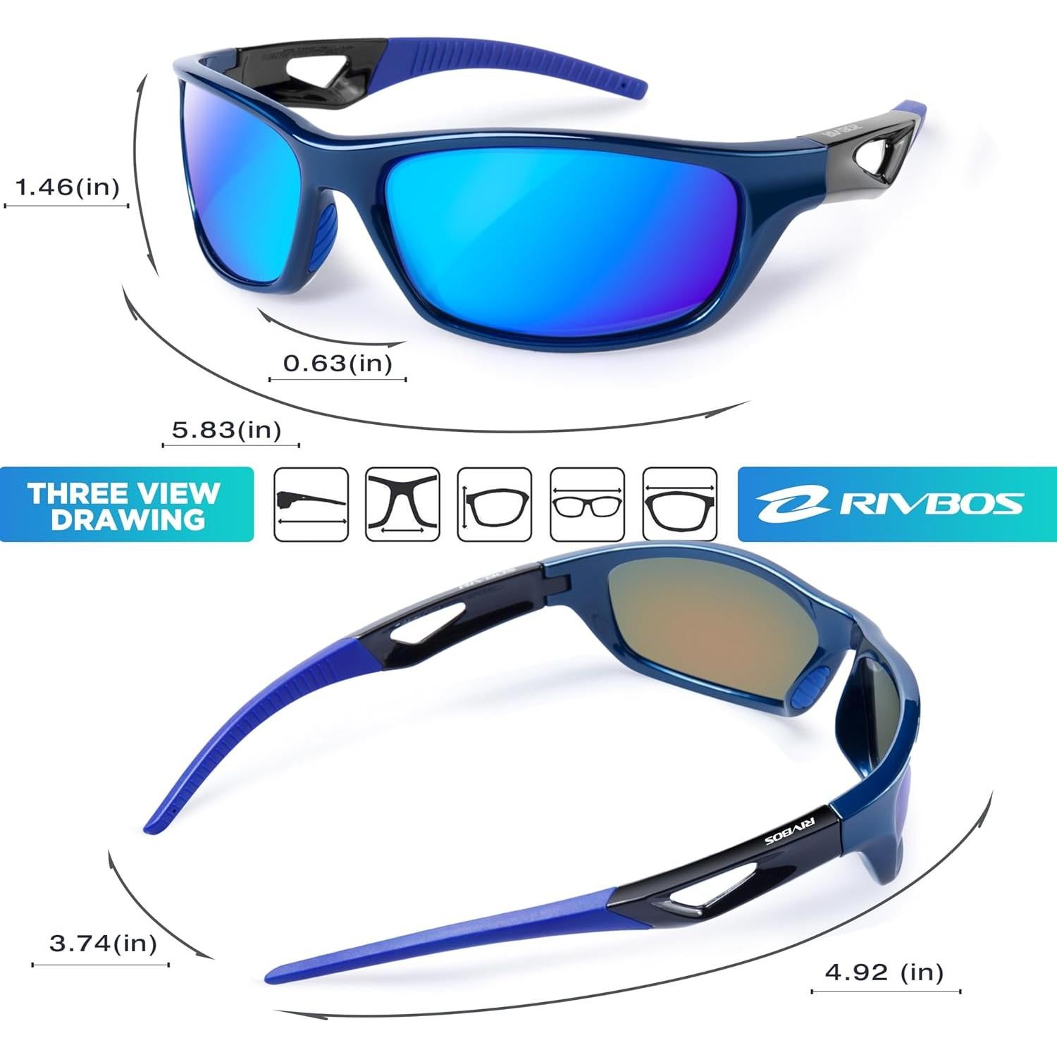 Gafas de sol deportivas RIVBOS RB831 polarizadas UV400