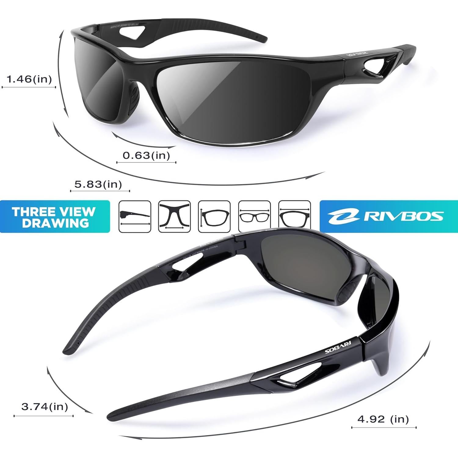 Gafas de Sol RIVBOS RB831 Polarizadas para Deportes