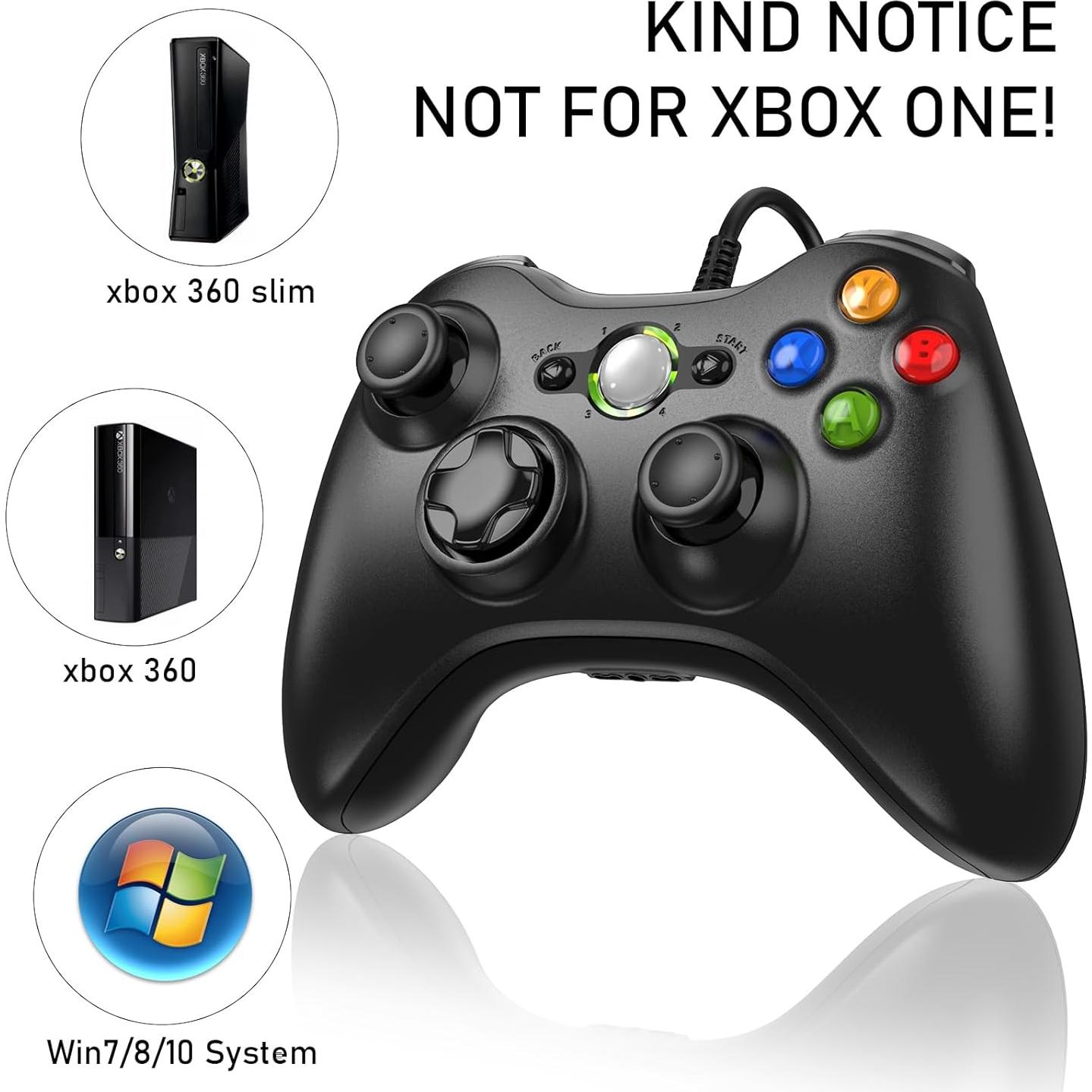 Controlador Etpark con cable para Xbox 360 y PC - Negro