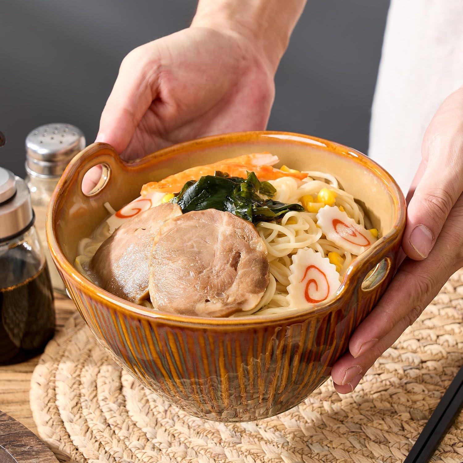 Juego de 2 tazones de ramen JH JIEMEI HOME 17.78 cm con palillos