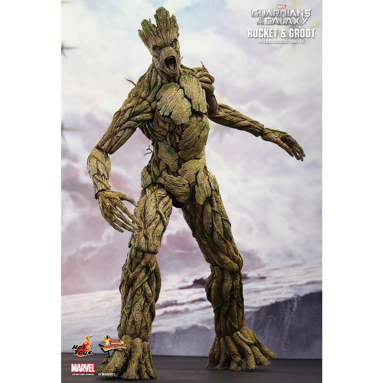 Figuras de acción Hot Toys Groot 38cm y Rocket 15cm
