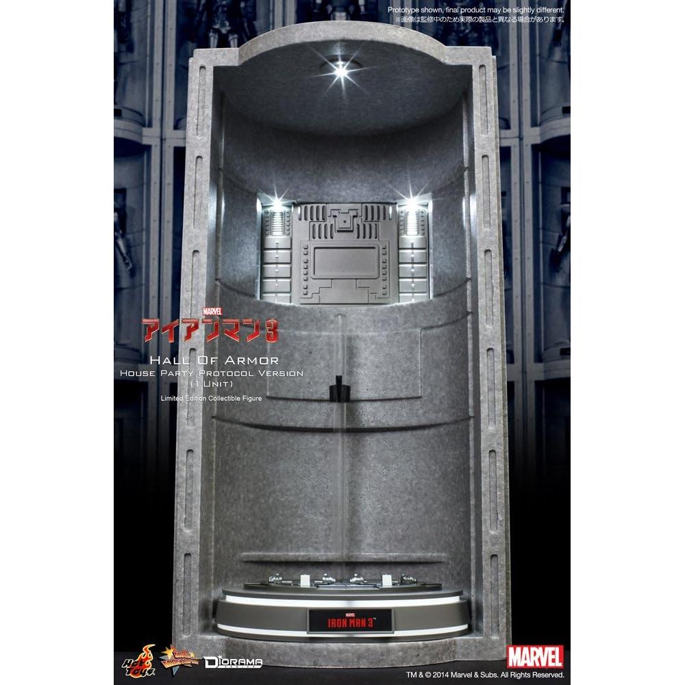 Diorama Sala de Armaduras Hot Toys Iron Man 3 Protocolo Fiesta