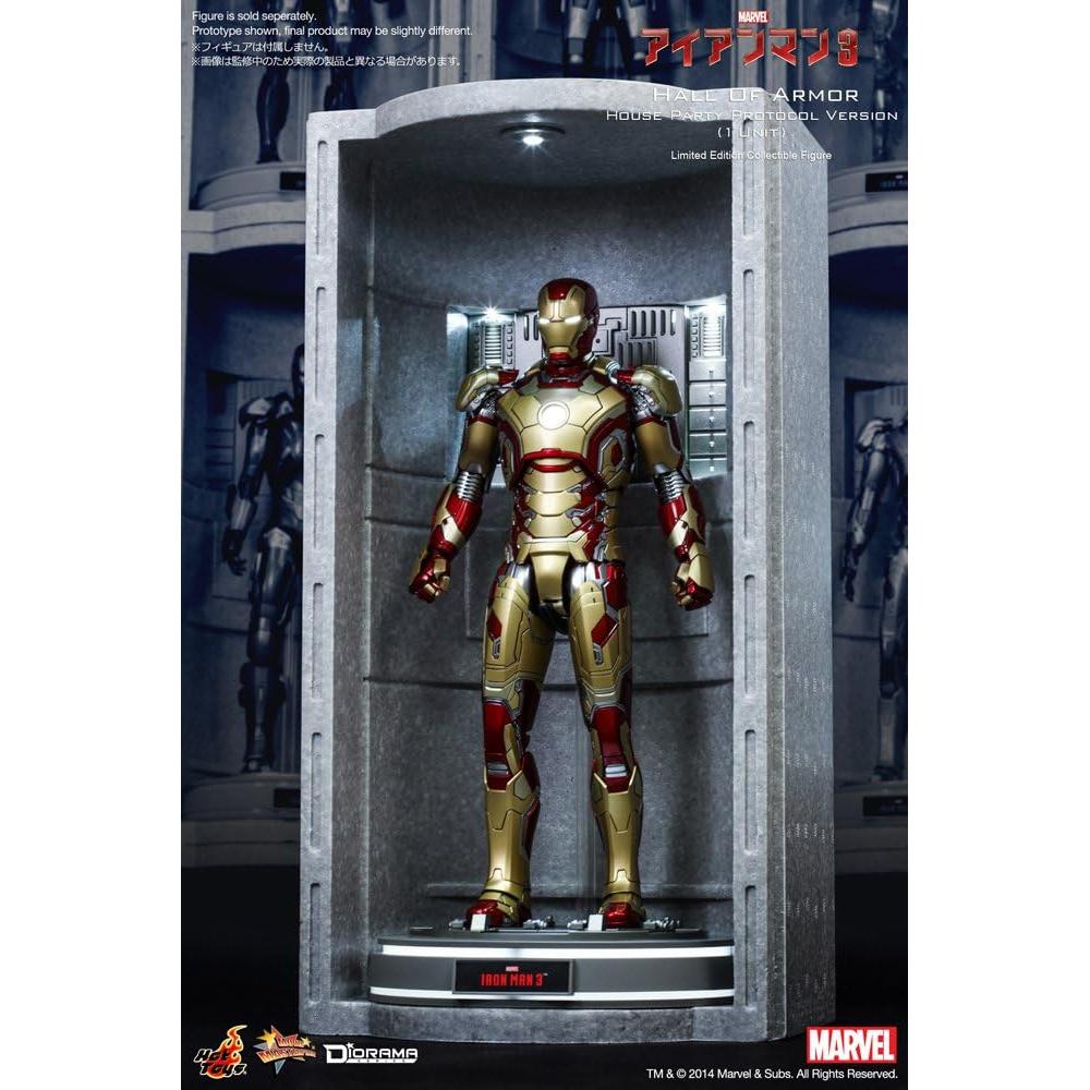 Diorama Sala de Armaduras Hot Toys Iron Man 3 Protocolo Fiesta