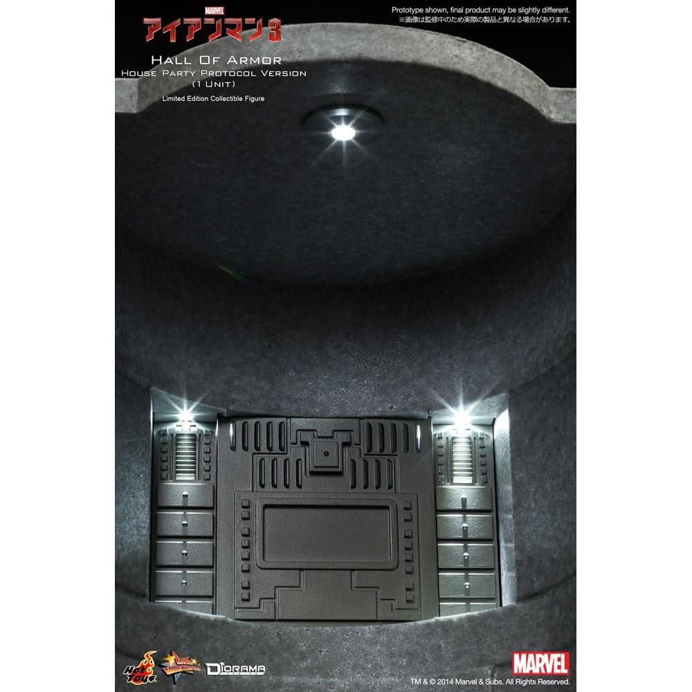 Diorama Sala de Armaduras Hot Toys Iron Man 3 Protocolo Fiesta