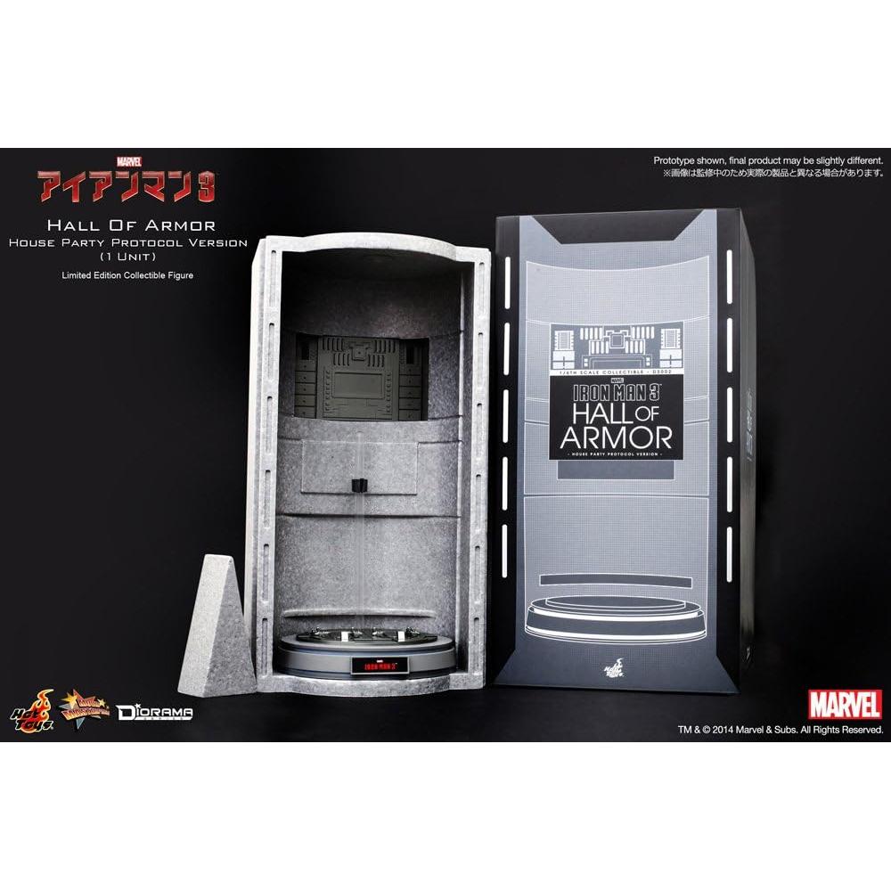 Diorama Sala de Armaduras Hot Toys Iron Man 3 Protocolo Fiesta