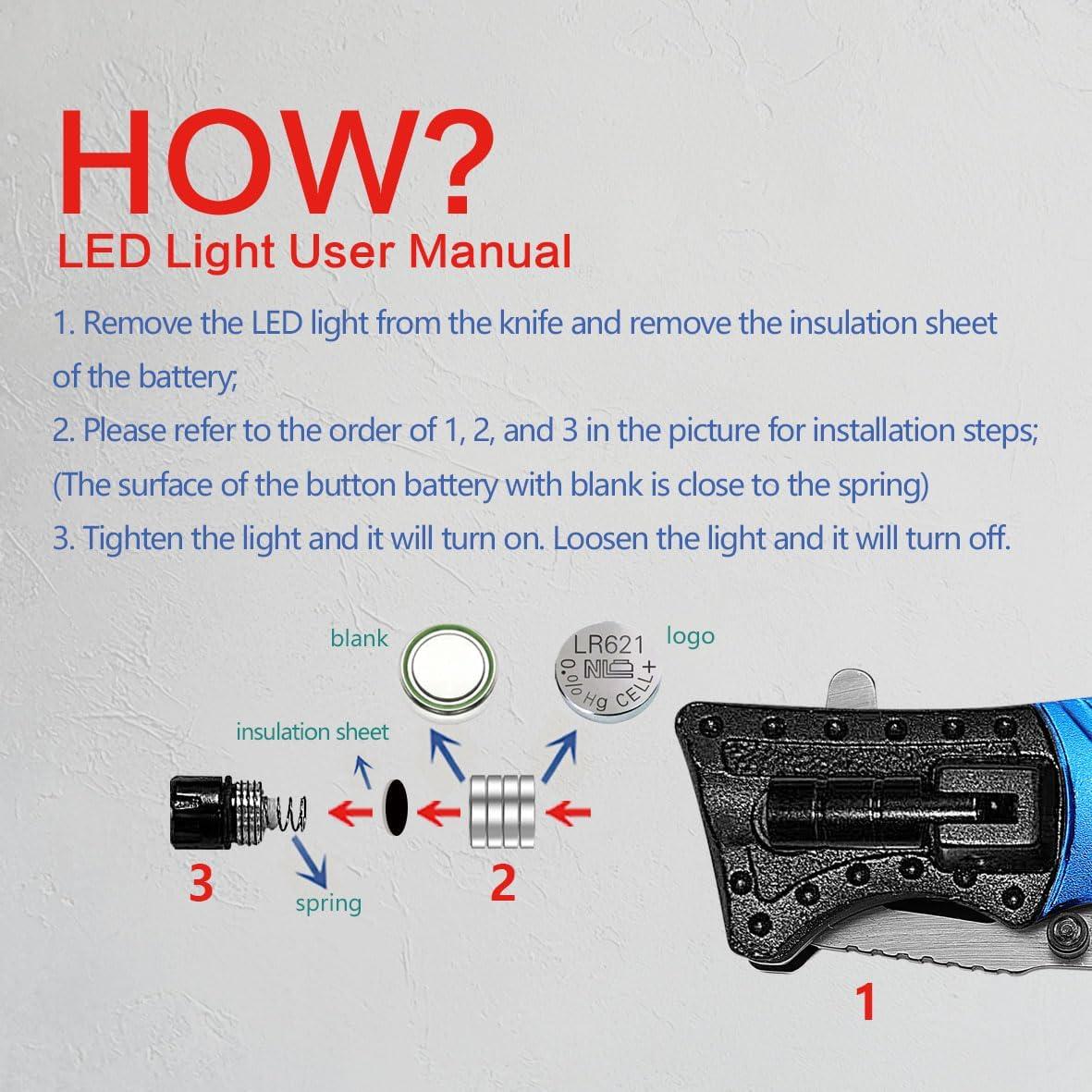 Cuchillo Táctico 5-en-1 Albatross FK017 Azul con Linterna