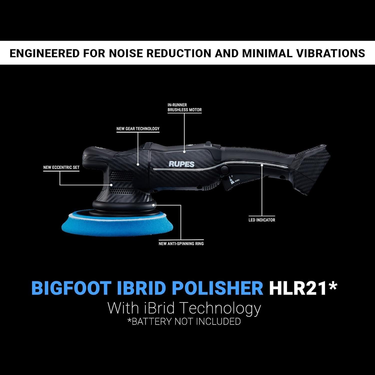 Pulidora Orbital Inalámbrica RUPES HLR21 BigFoot 350W