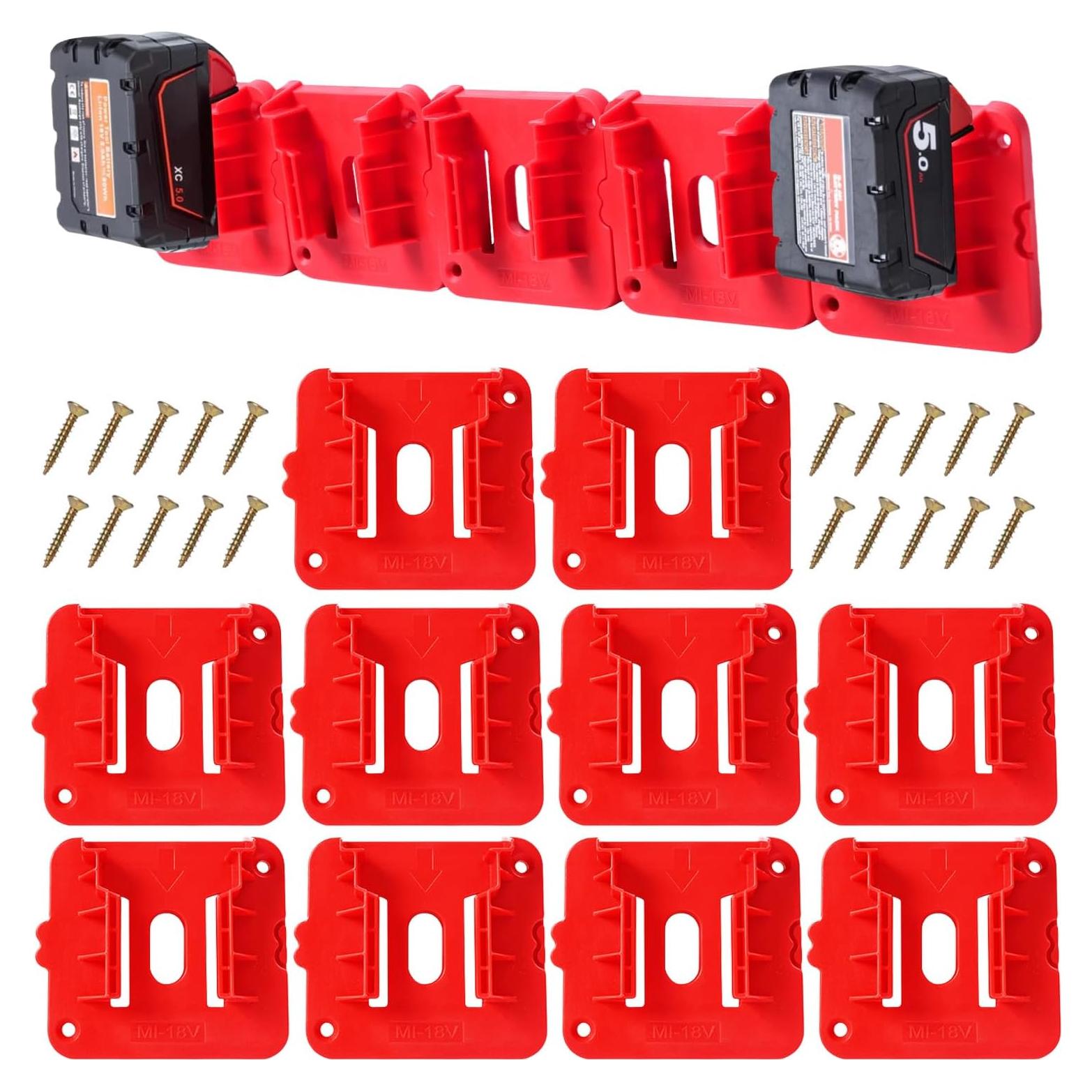 10 Soportes de Batería M18 KETTKEL para Montaje en Pared