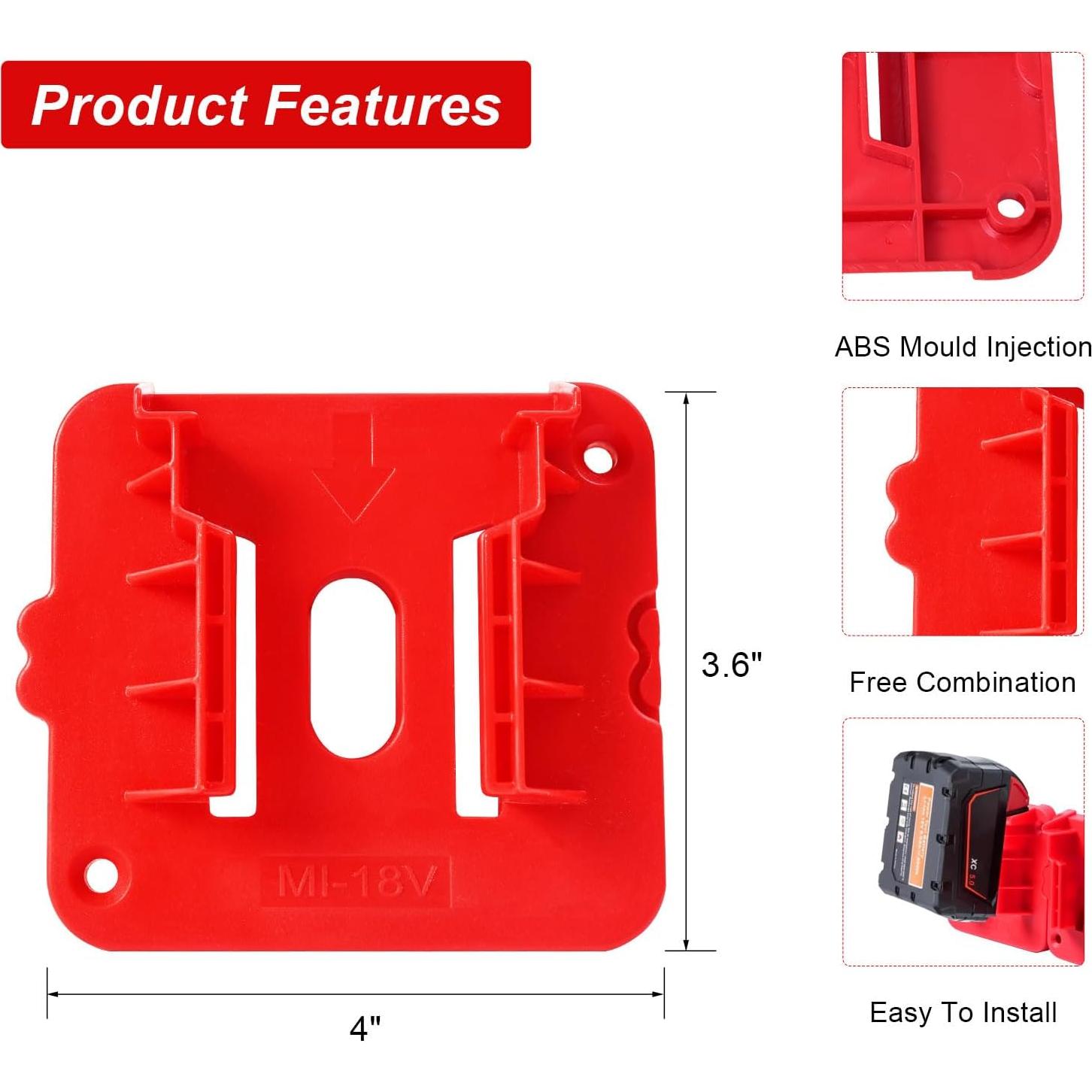 10 Soportes de Batería M18 KETTKEL para Montaje en Pared