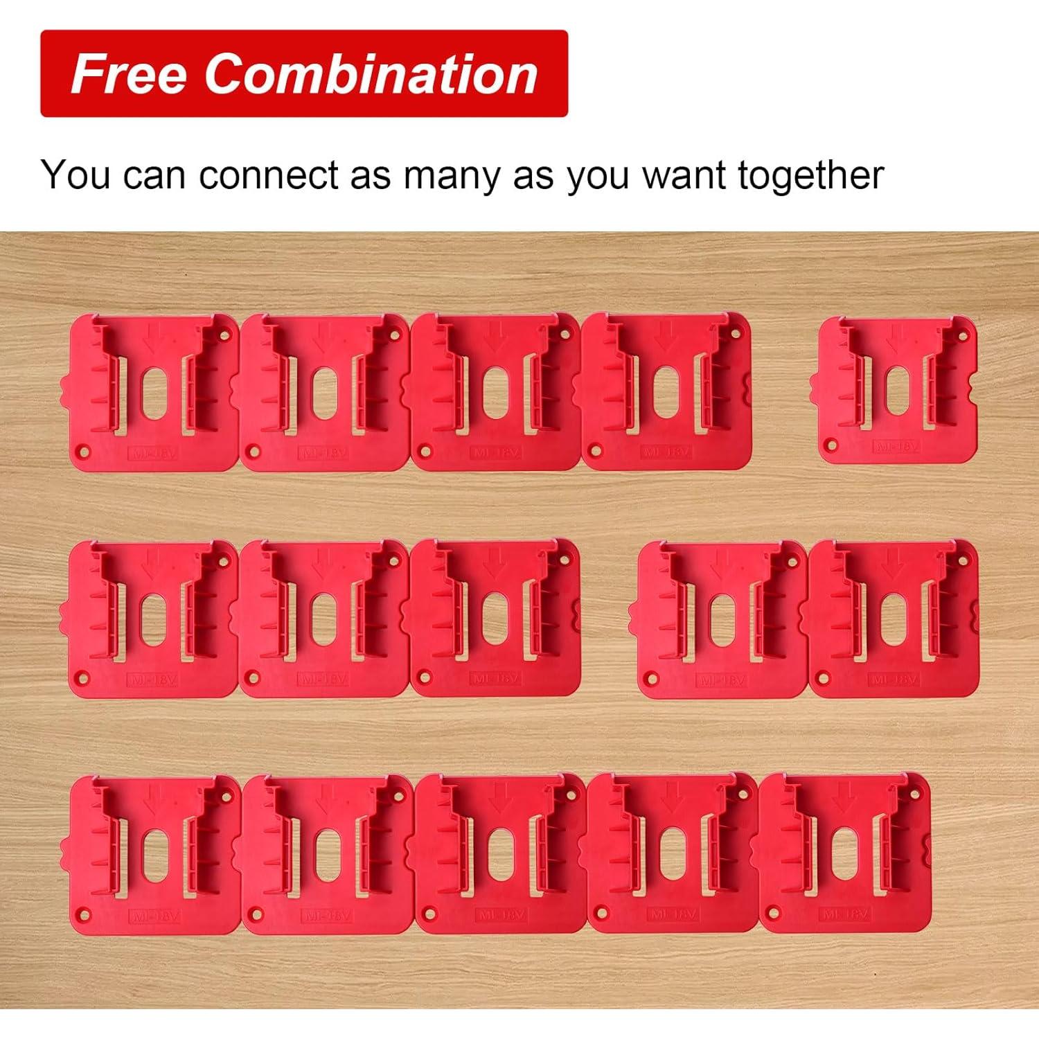 10 Soportes de Batería M18 KETTKEL para Montaje en Pared