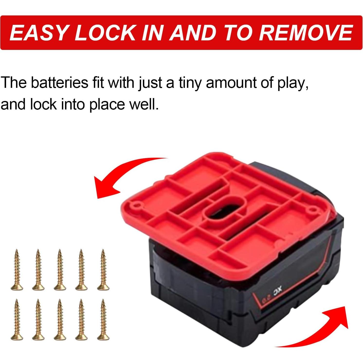 10 Soportes de Batería M18 KETTKEL para Montaje en Pared