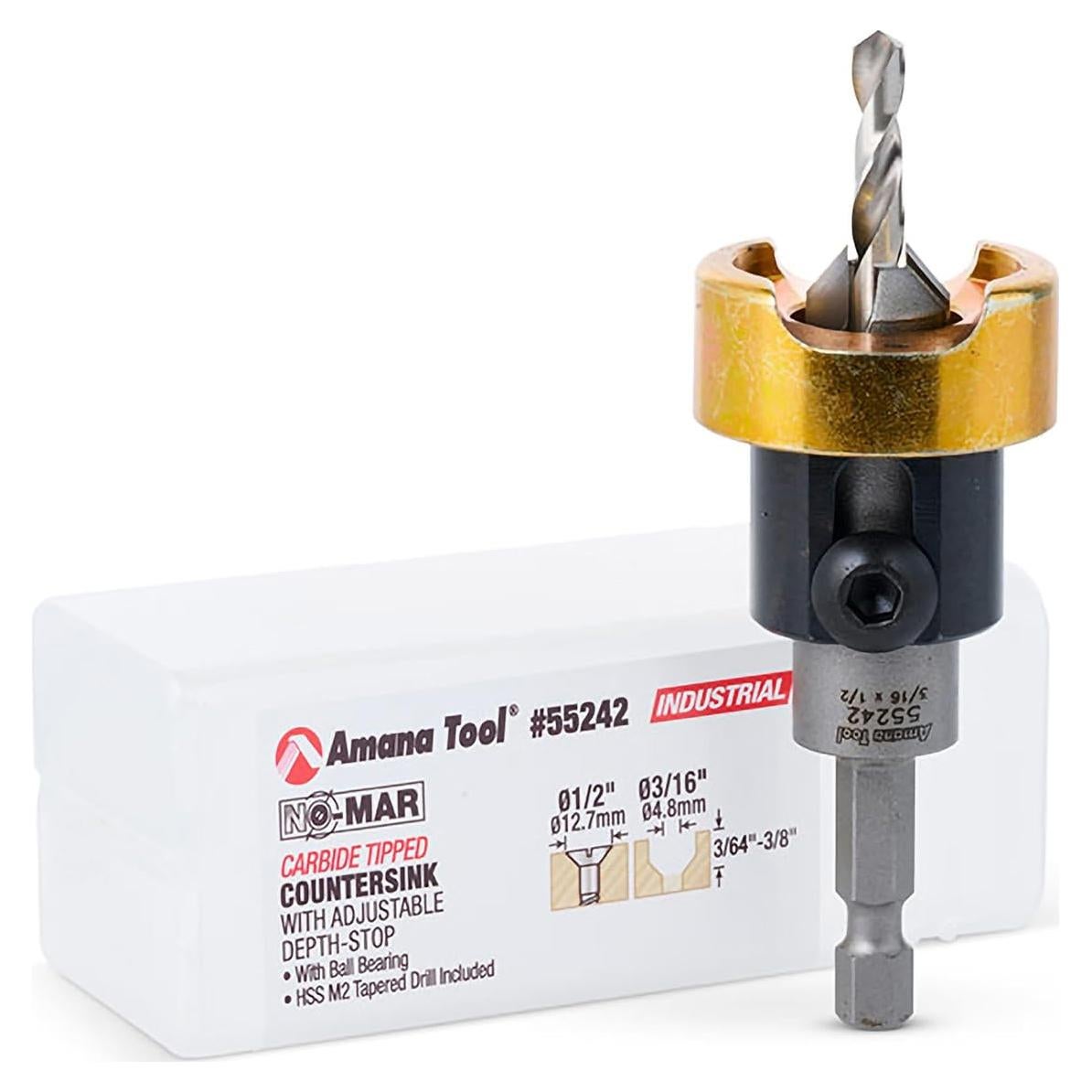 Broca de Avellanado Amana Tool 82° 1/2" x 3/16" HSS