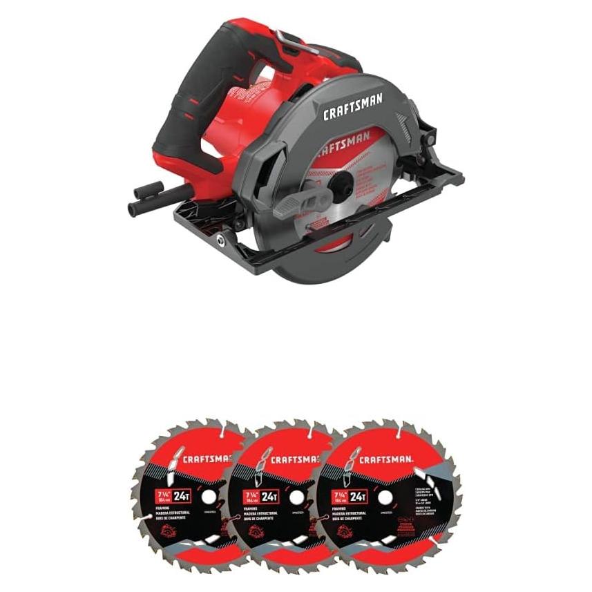 Sierra Circular Craftsman 18 cm 15A con Hoja Carburo 24 Dientes