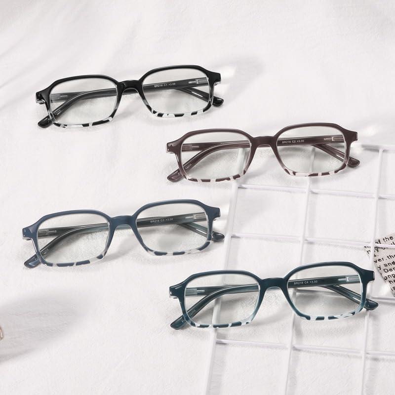 Paquete de 4 Gafas de Lectura Ligeras Yuluki con Bloqueo Luz Azul