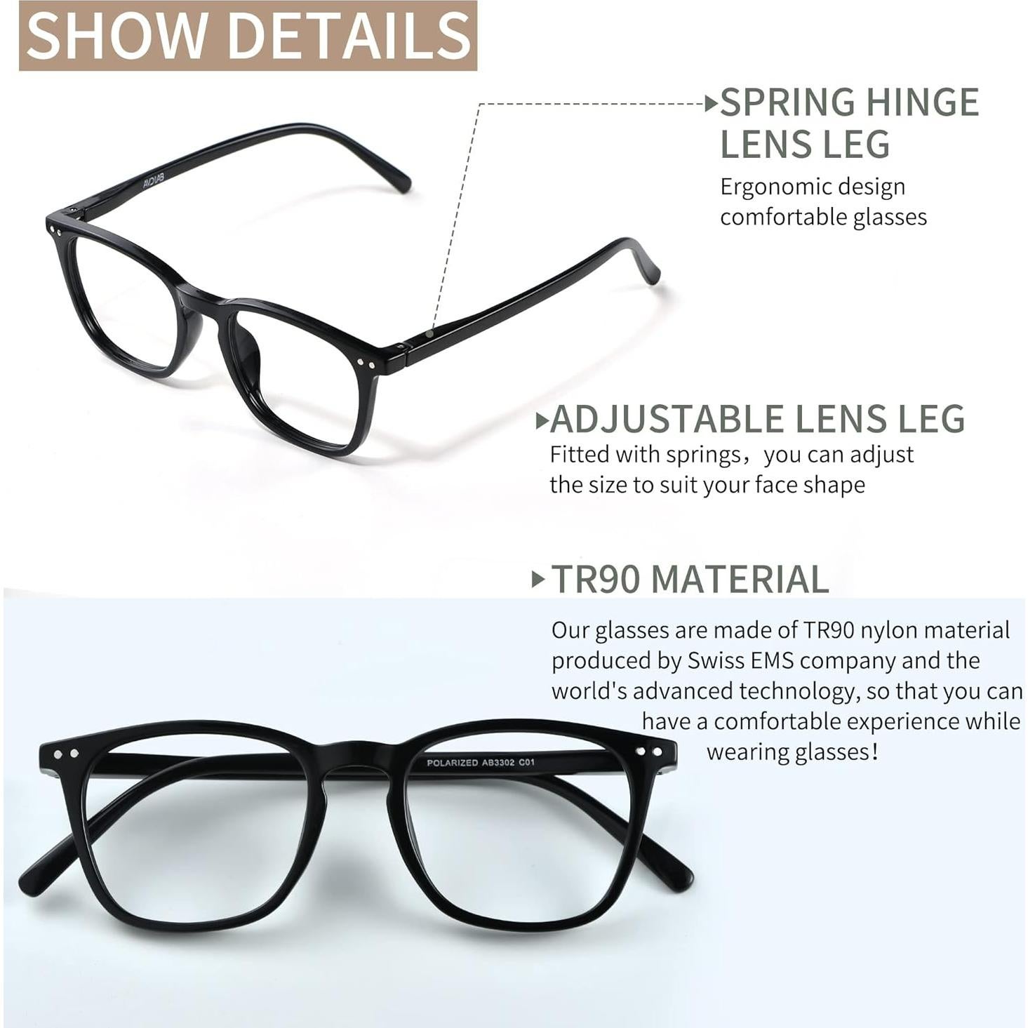 Gafas bloqueadoras de luz azul AVDLAB modelo AB3302 Negro