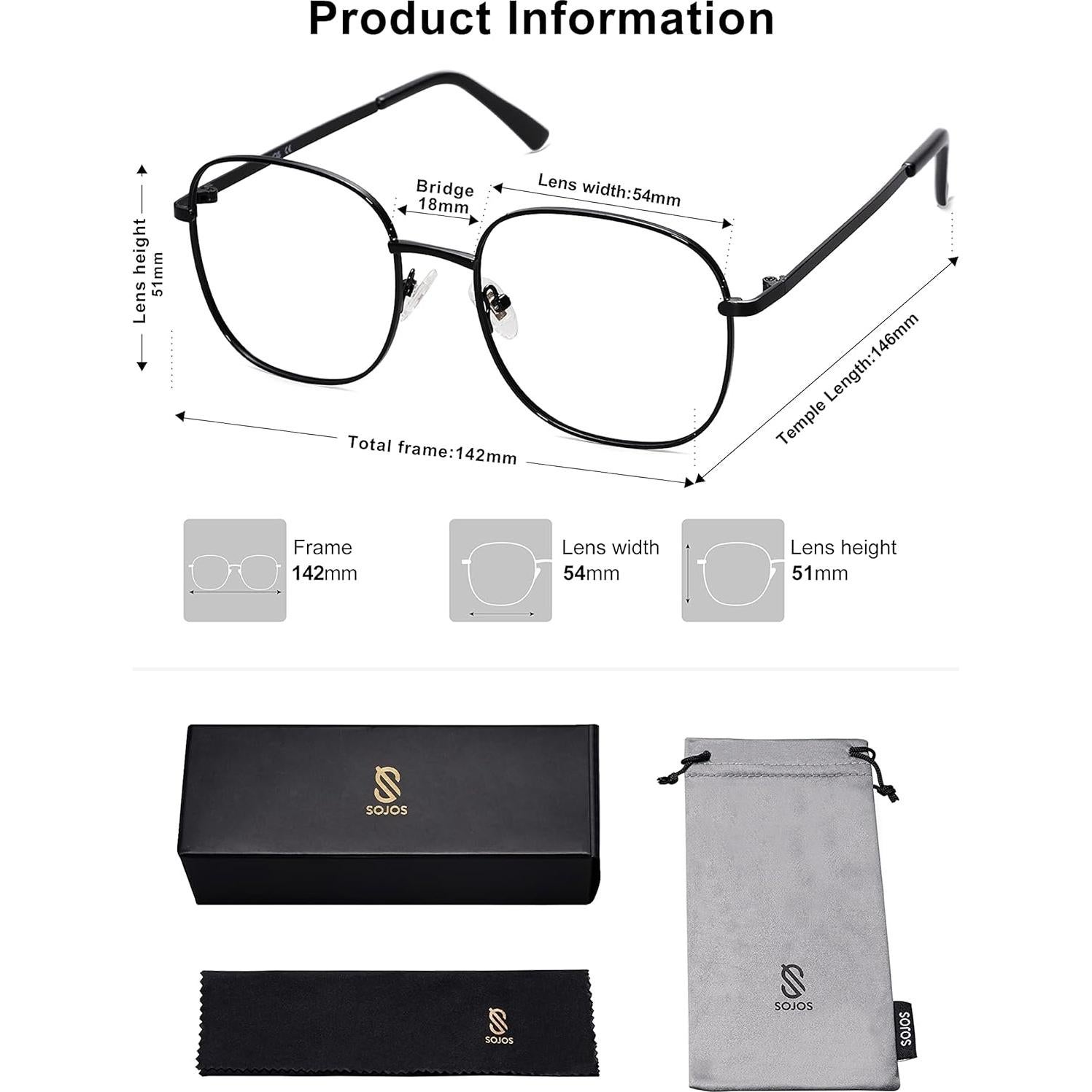 Gafas Bloqueadoras de Luz Azul SOJOS SJ1137 para Hombres y Mujeres