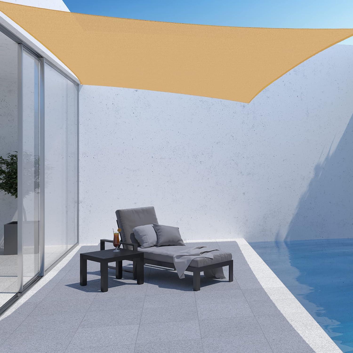 Toldo Sombra Rectangular AsterOutdoor 1.83m x 3.05m Bloqueo UV Arena