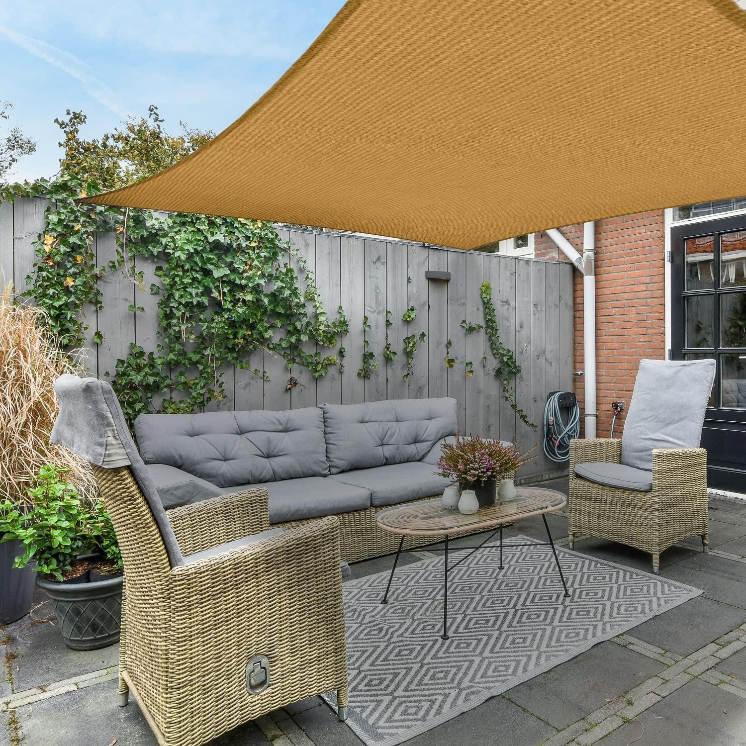 Toldo Sombra Rectangular AsterOutdoor 1.83m x 3.05m Bloqueo UV Arena