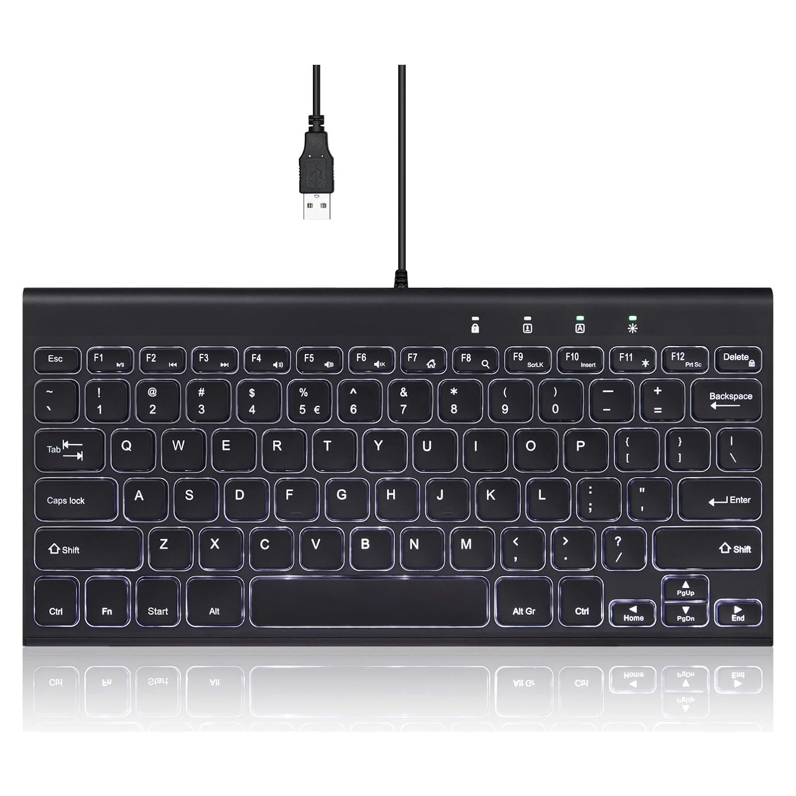 Teclado Mini Perixx PERIBOARD-429 Retroiluminado USB