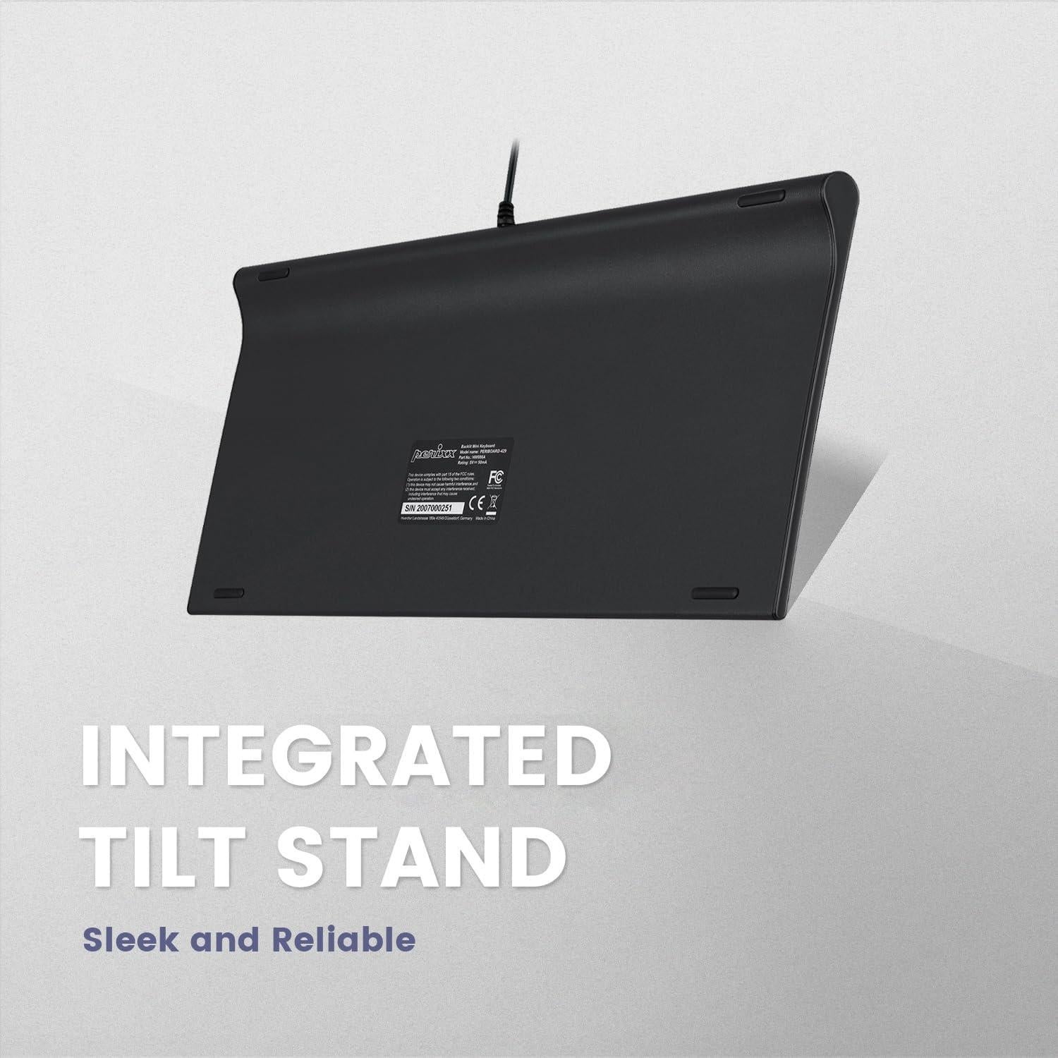 Teclado Mini Perixx PERIBOARD-429 Retroiluminado USB